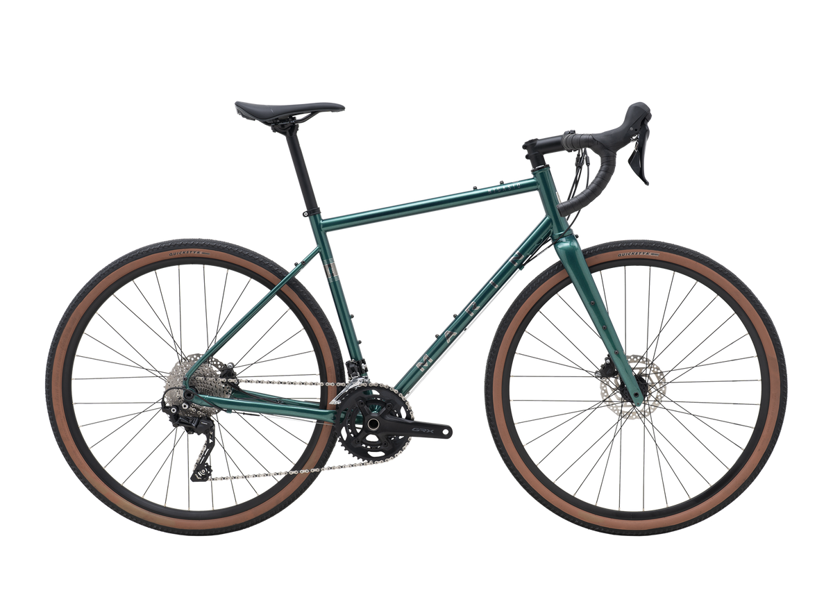 2026 Marin Nicasio 2 in green, steel gravel bicycle, side profile