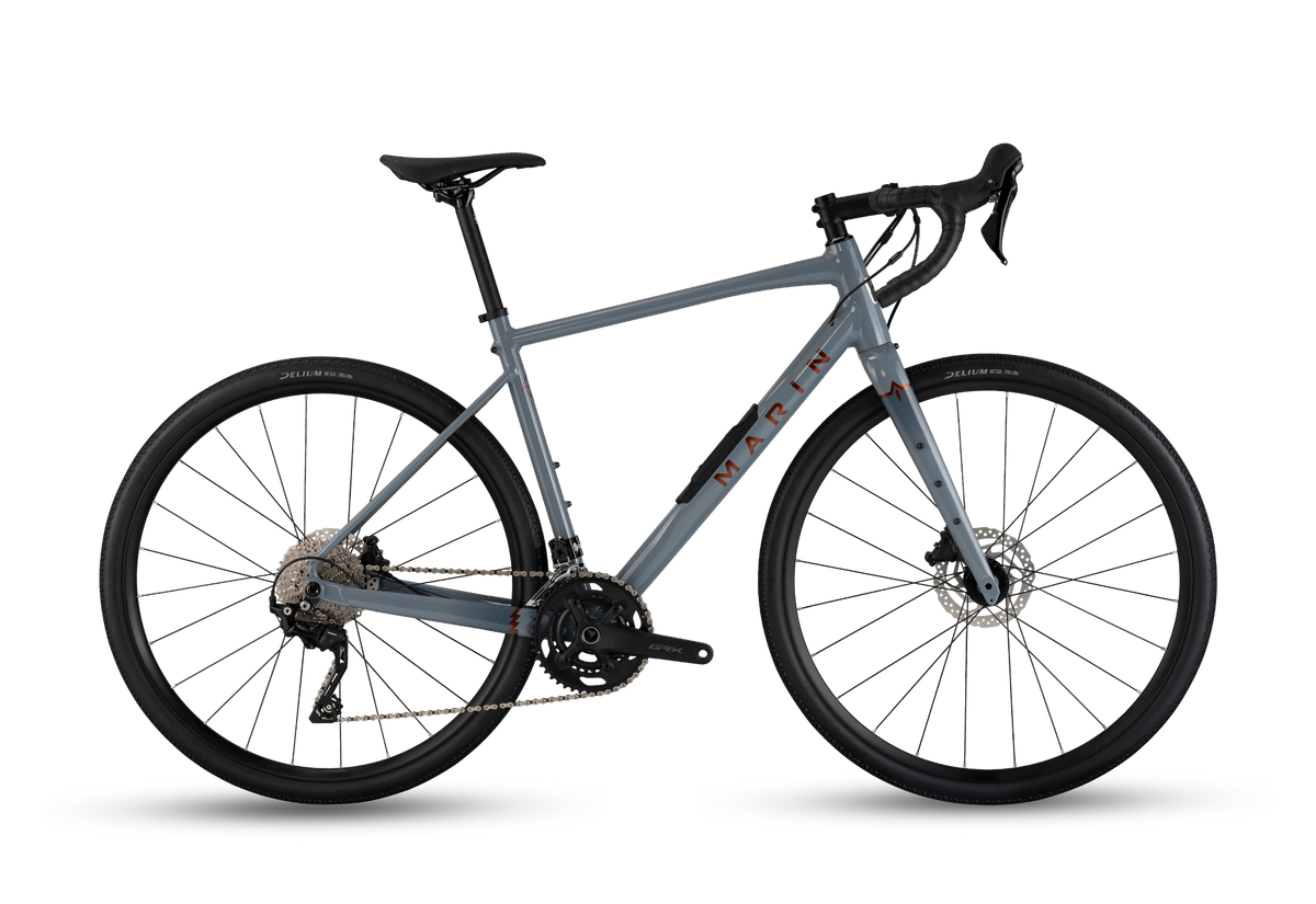 2026 Marin Gestalt 2 in blue grey, aluminium gravel bicycle, side profile