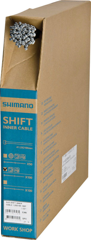 Shimano SUS Shift Inner Cable Box 1.2x2100mm 100pcs